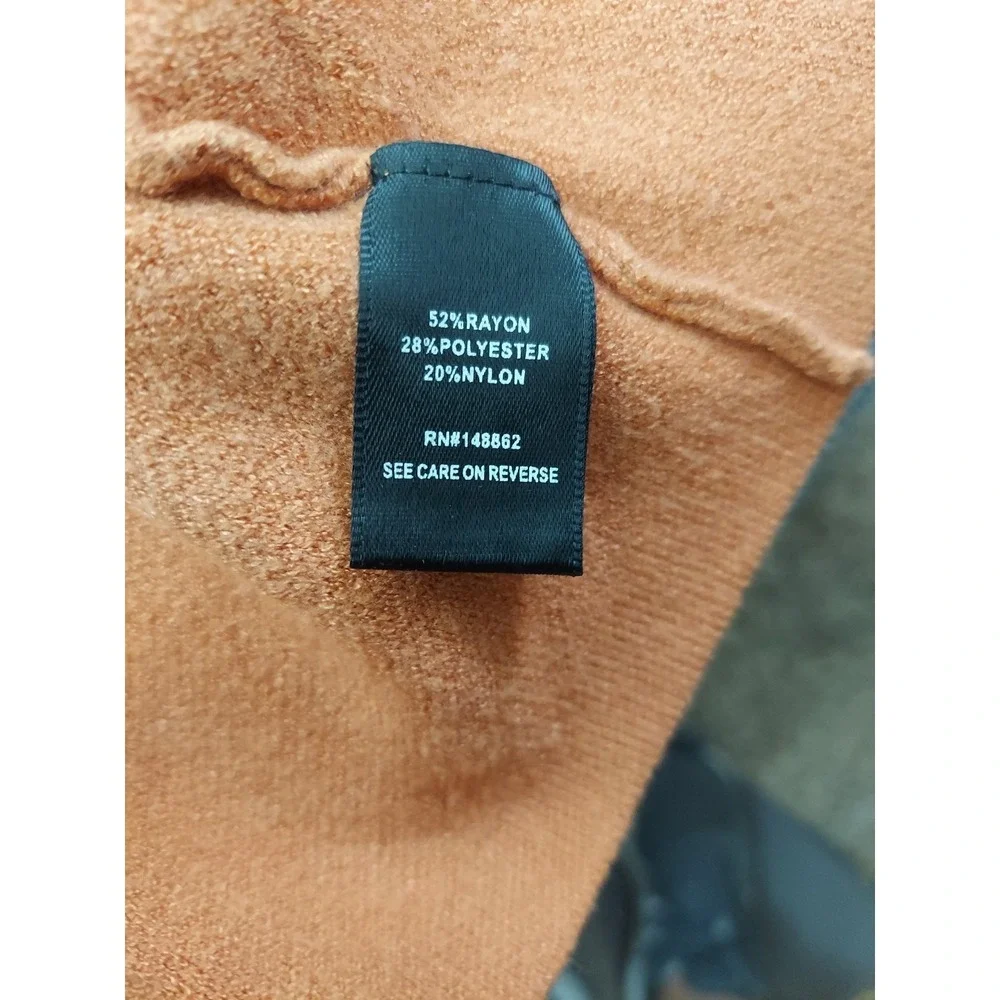 Torrid Cardigan Sweater womens 2X Orange Aztec Drawstring Long Hooded Pockets - Picture 5 of 11